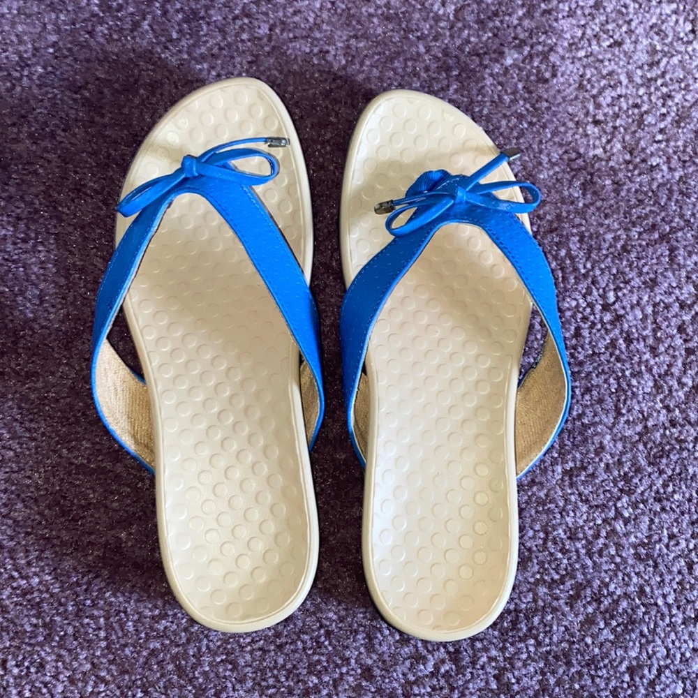 Blue Flip Flops with Bows